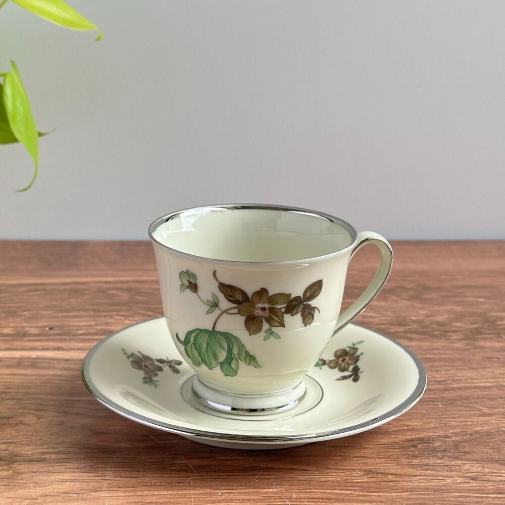 KPM Denmark Floral Espresso Cup & Saucer, Vintage